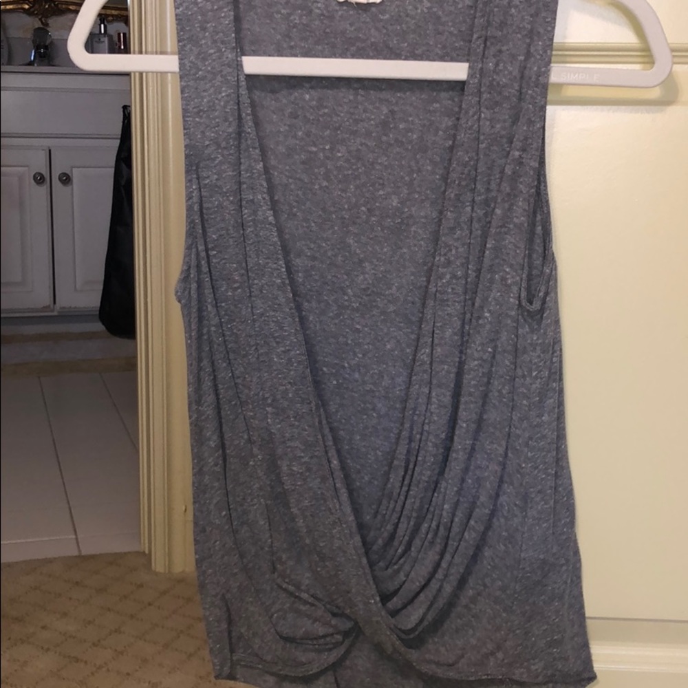Grey wrap top